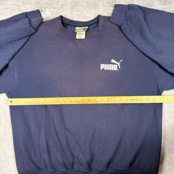 Puma Sweatshirt Mens XL Blue Vintage 90s Embroidered Logo Crewneck Grunge‎ - Picture 7 of 8